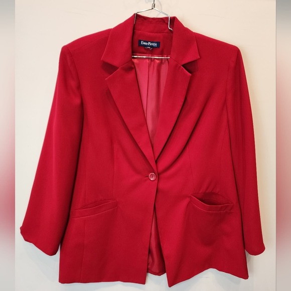 Evan Picone Woman Red Blazer Jacket Vinatge 90s Office Work Women's Plus Size 2X - Picture 1 of 6